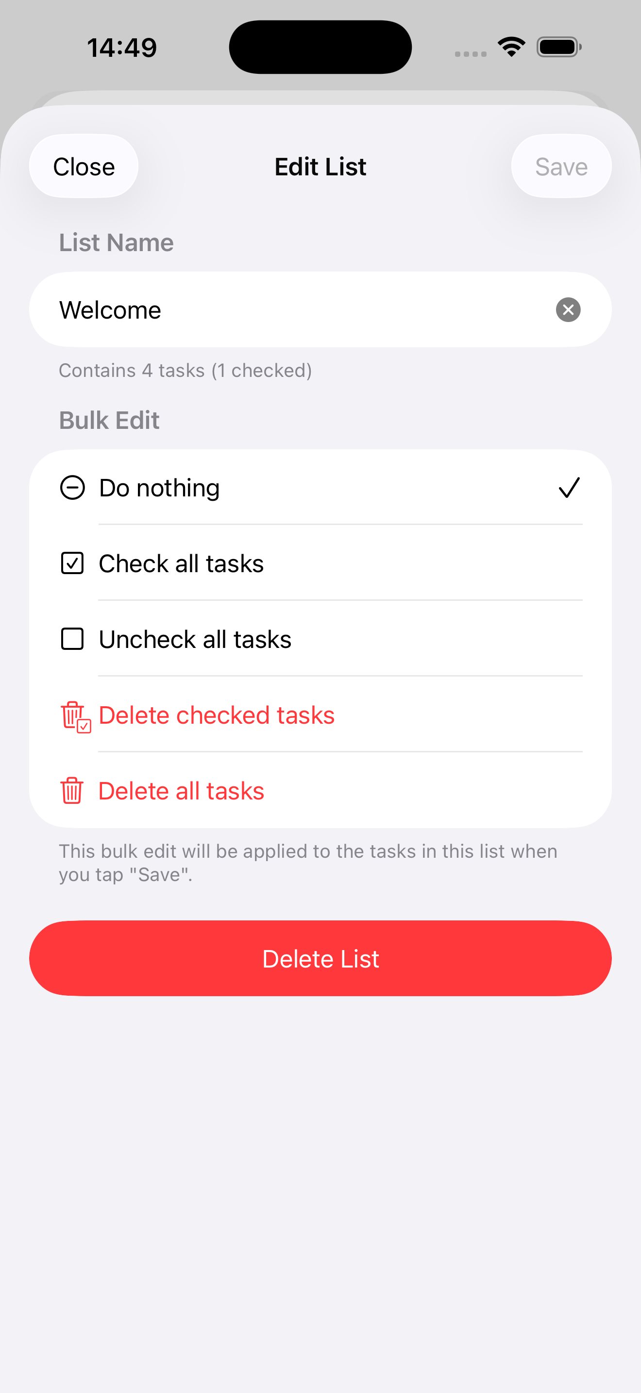 Edit List