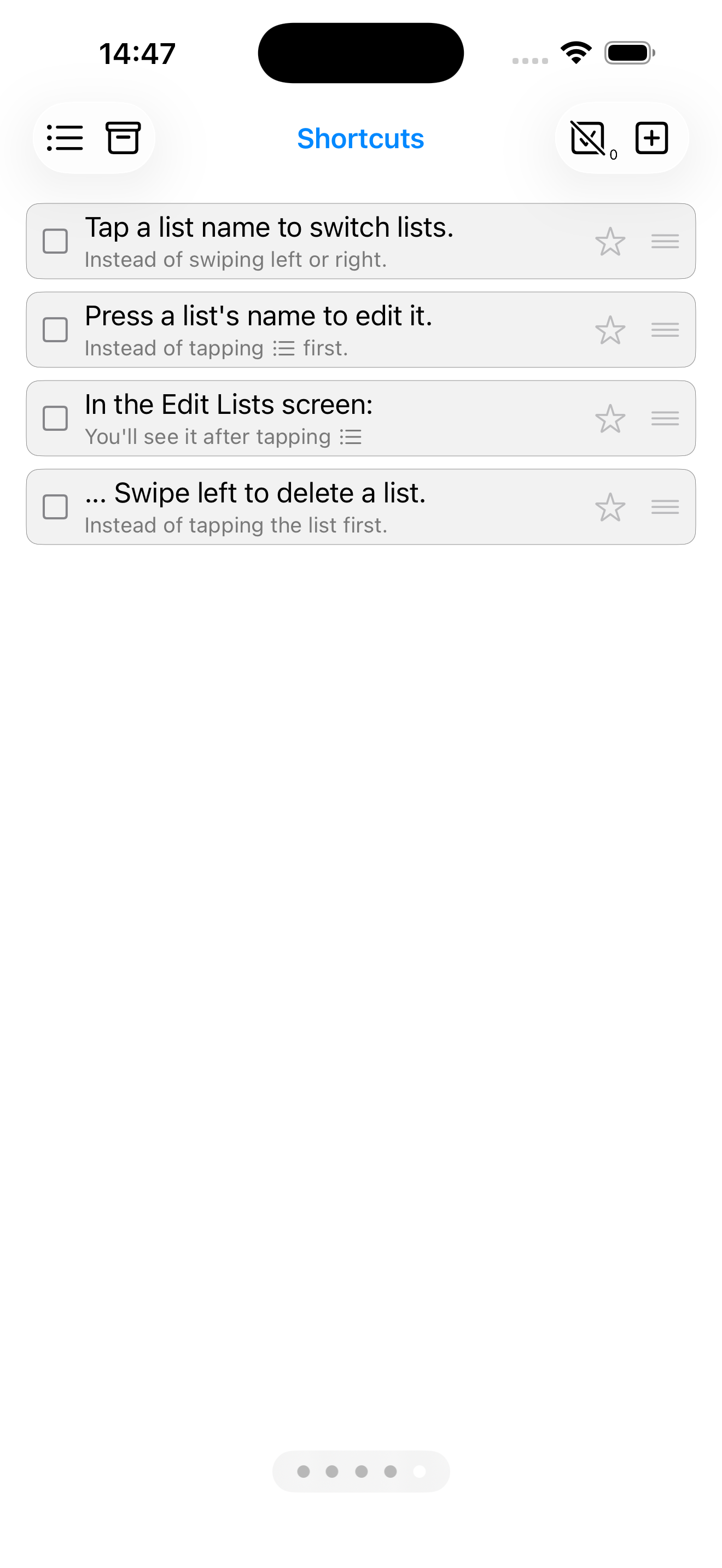 Shortcuts
